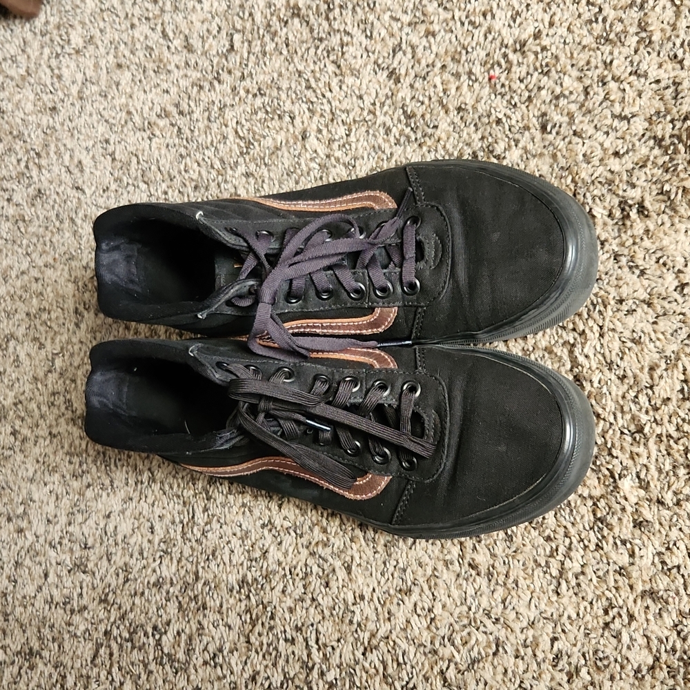 Vans black and rose gold hightop sneakers women's size 8